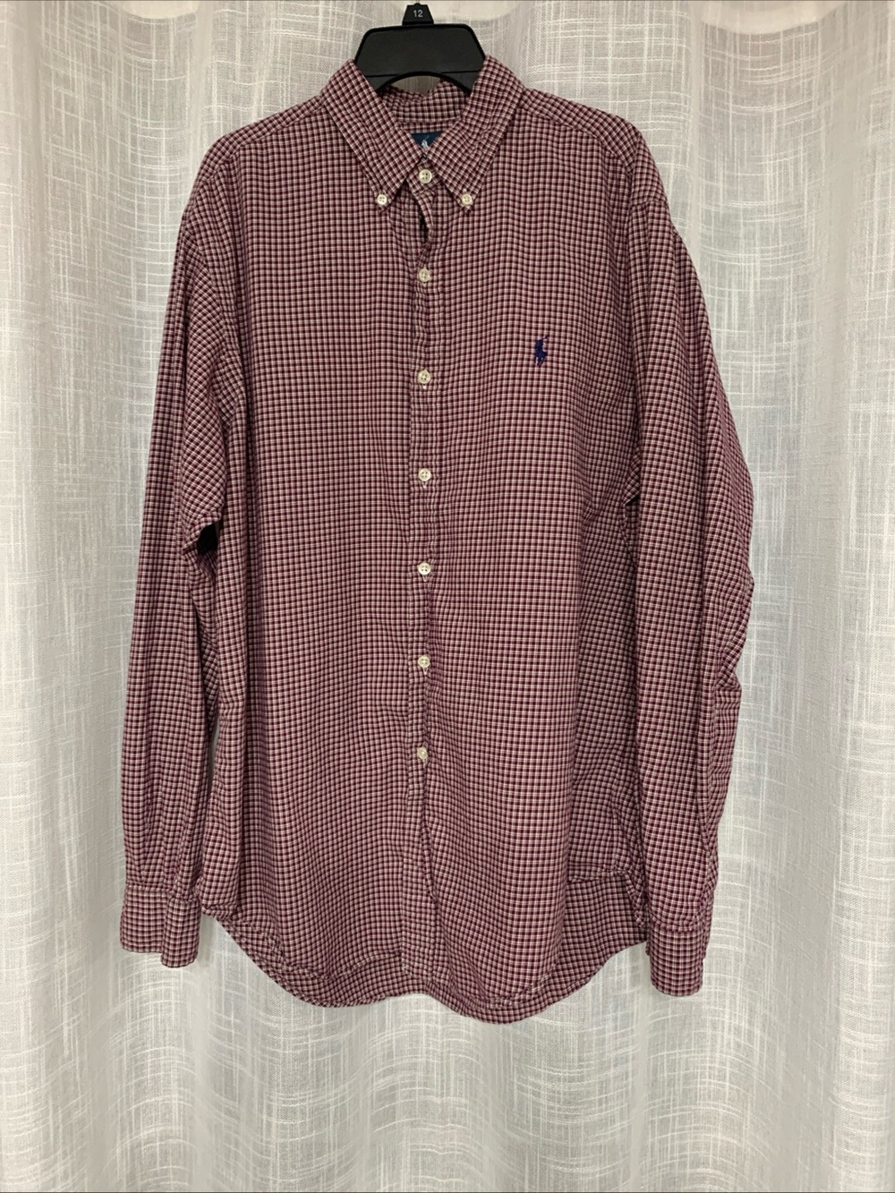 Polo by Ralph Lauren Men’s Burgundy Check Button-Down Shirt